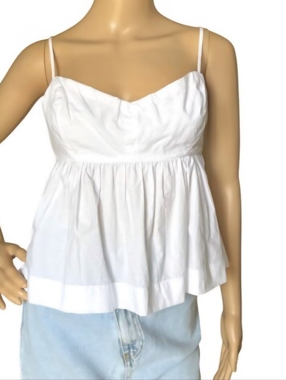 J. Crew White Spaghetti Strap Peplum Camisole